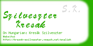 szilveszter kresak business card